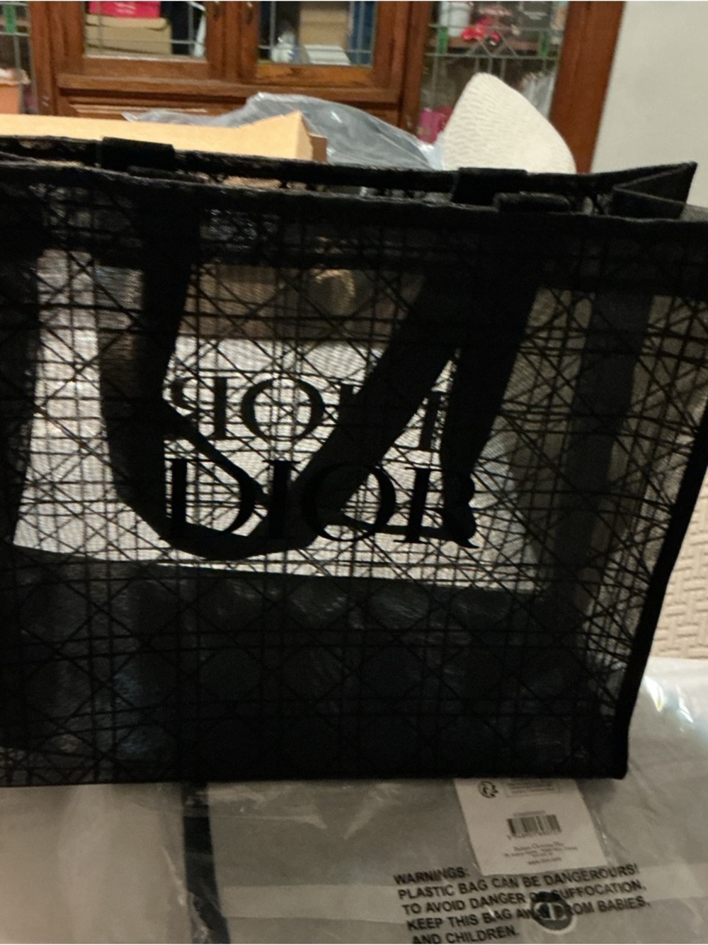 Christian Dior  Tote Bag -black mesh - Picture 3 of 5